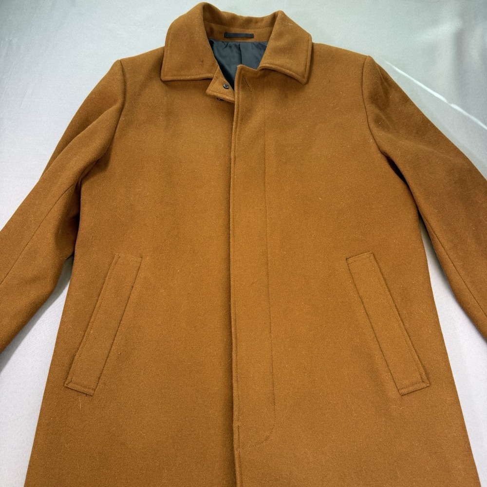 Men's H&M Wool Blend‎ Overcoat Trench Coat Size 40R  Camel